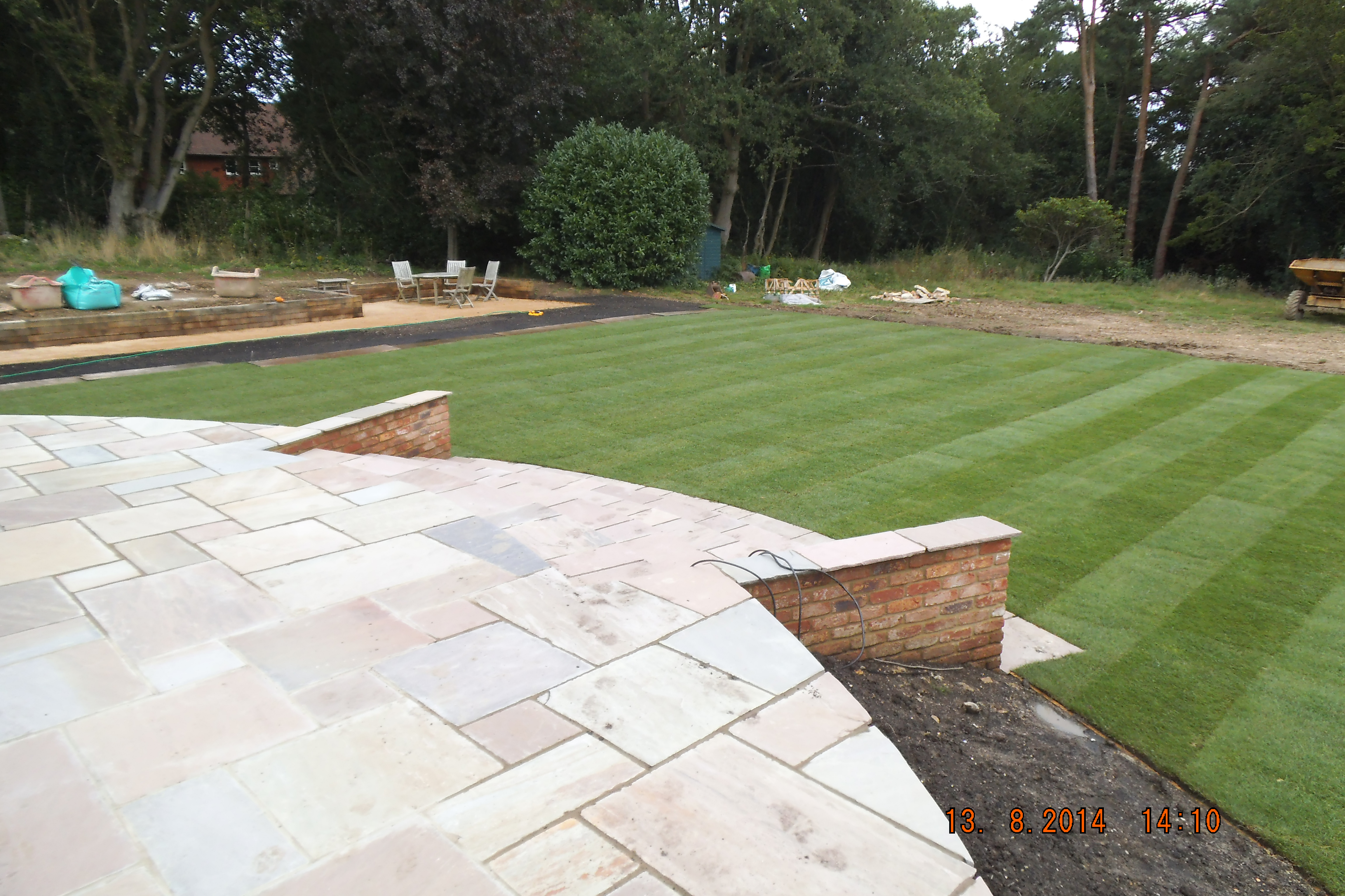 Lawn laying in progress